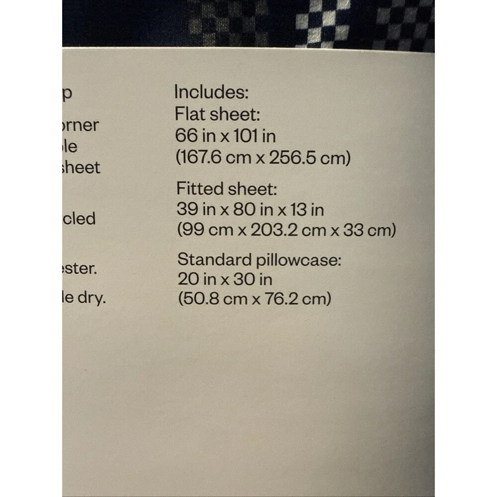 Microfiber Sheet Set Blue Plaid - Room Essentials NEW Size Twin XL